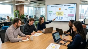 Web and Mobile App Development Company — Innoit Labs team designing a unified backend architecture