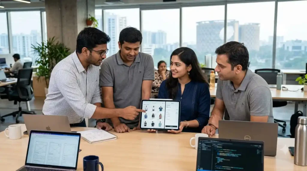 E-commerce App Development in Hyderabad — Innoit Labs team building a mobile shopping app