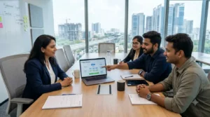 Full Stack Python Development Services in Hyderabad — Innoit Labs team discussing project engagement models
